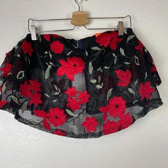 Luxmi Off the Shoulder Blouse | Mesh Material | Floral Design - Picture 1 of 6